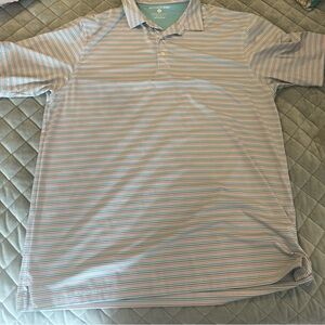 Like new! Only worn two times. Men's Striped Polo Shirt - Blue and White